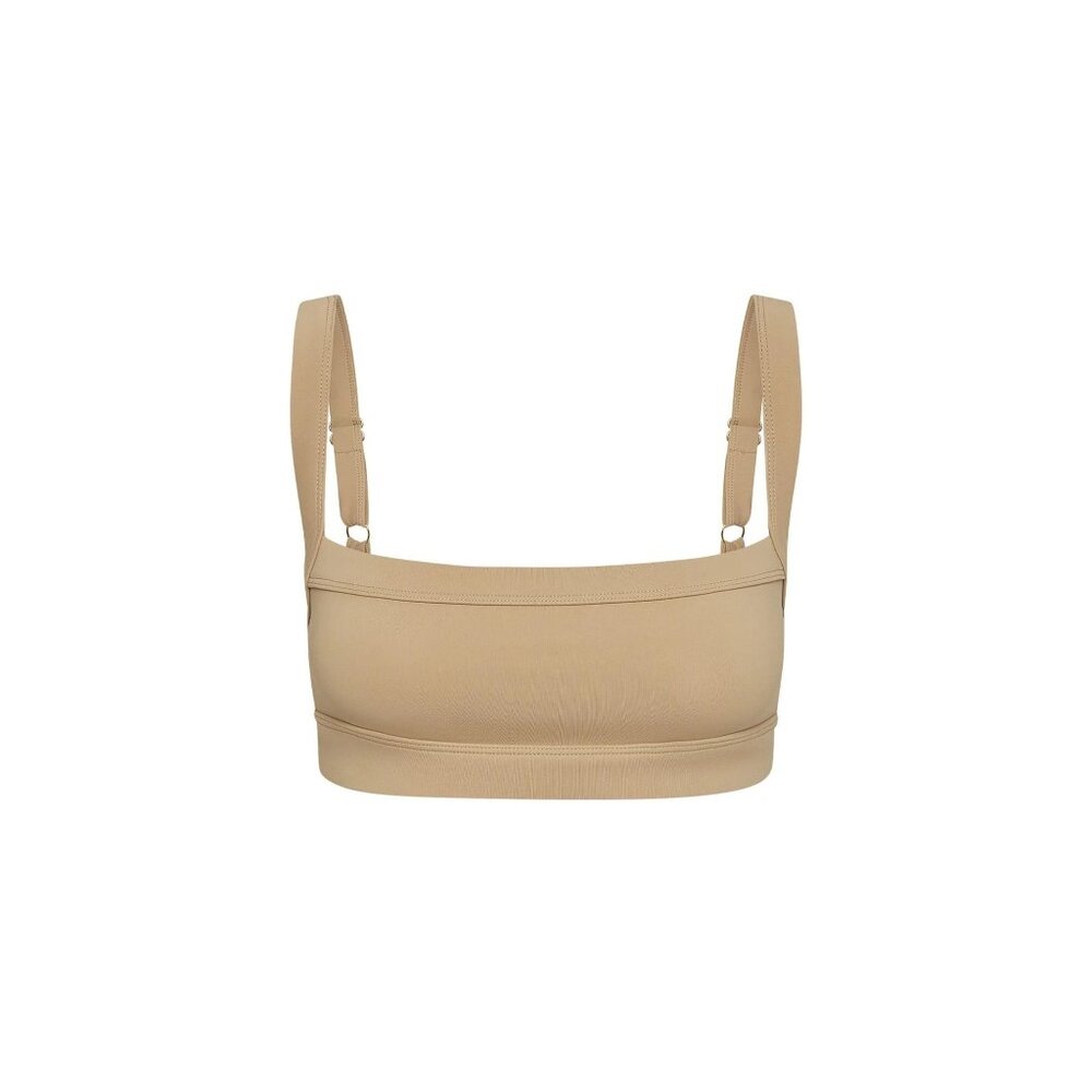 Monday Swimwear Beige Adjustable-Strap Sports Bra